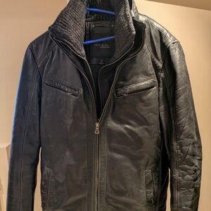 Sleek Black Leather Jacket by